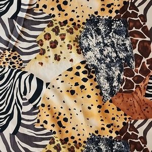 Super Soft Multi-Animal Print Polyester Fabric
